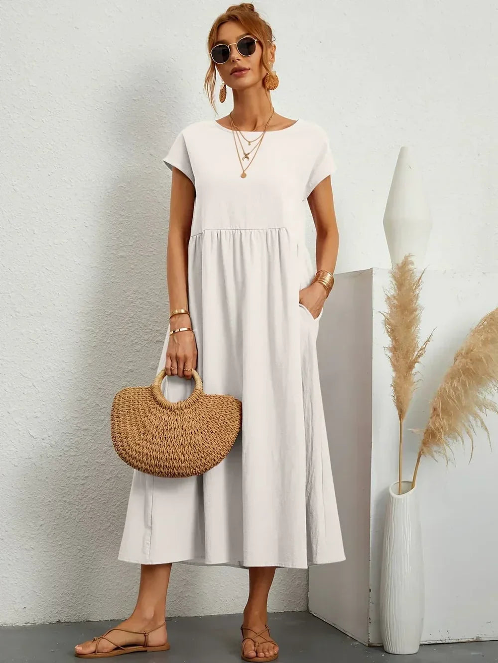 Chloe - Abito midi fluente dall'eleganza intramontabile
