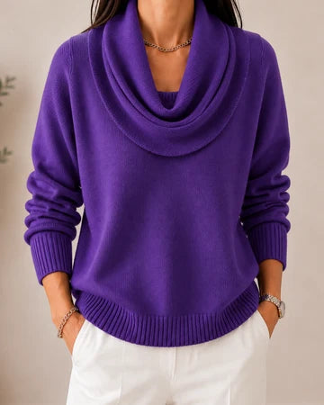 Maglione morbido con scollo ad anello
