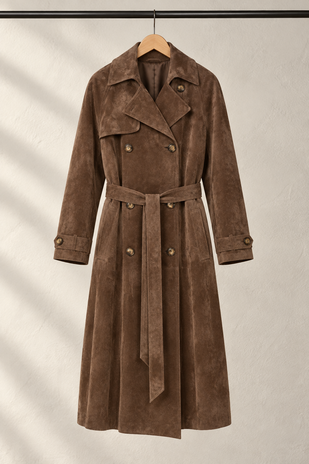 Cappotto lungo in camoscio