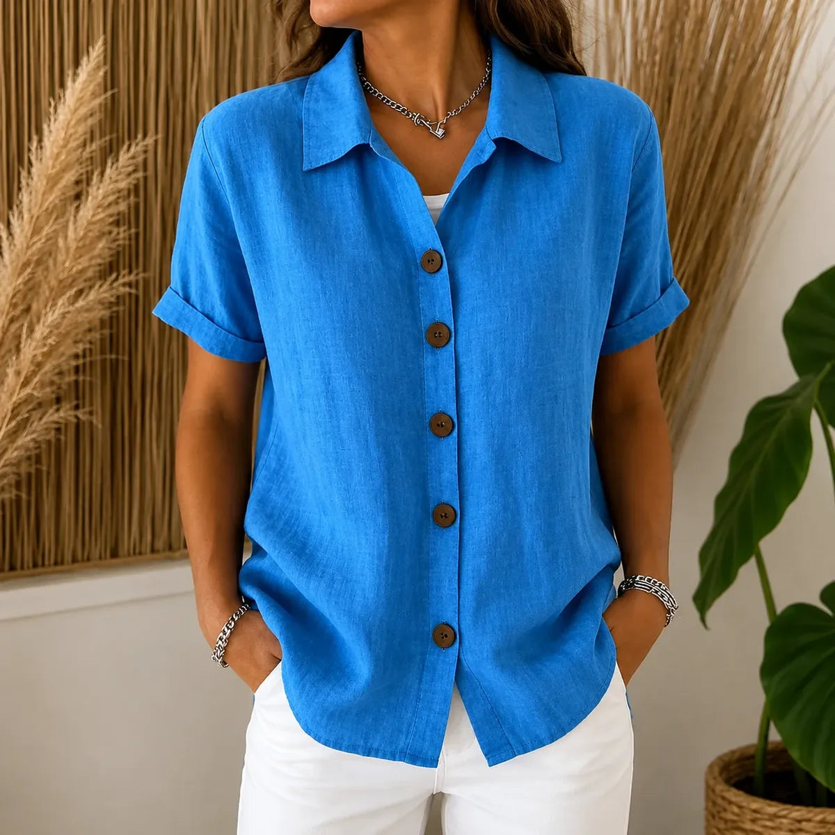 Emma - Camicia da donna a maniche corte relaxed fit