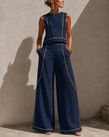 Azure - Un elegante completo con pantaloni a gamba larga