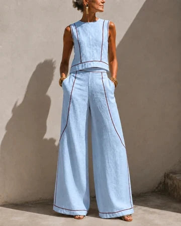 Azure - Un elegante completo con pantaloni a gamba larga
