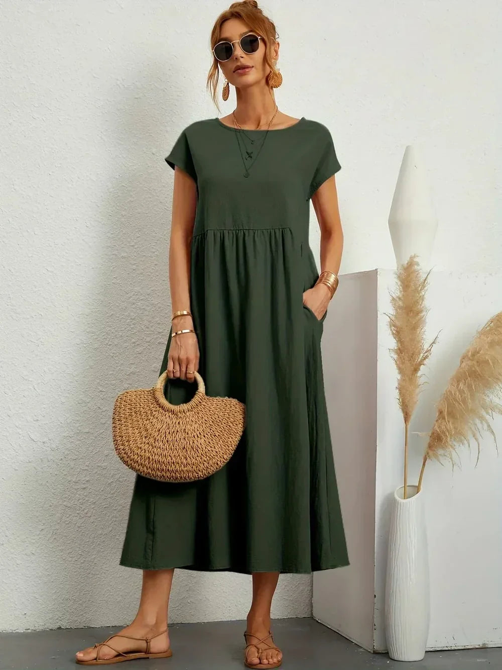 Chloe - Abito midi fluente dall'eleganza intramontabile