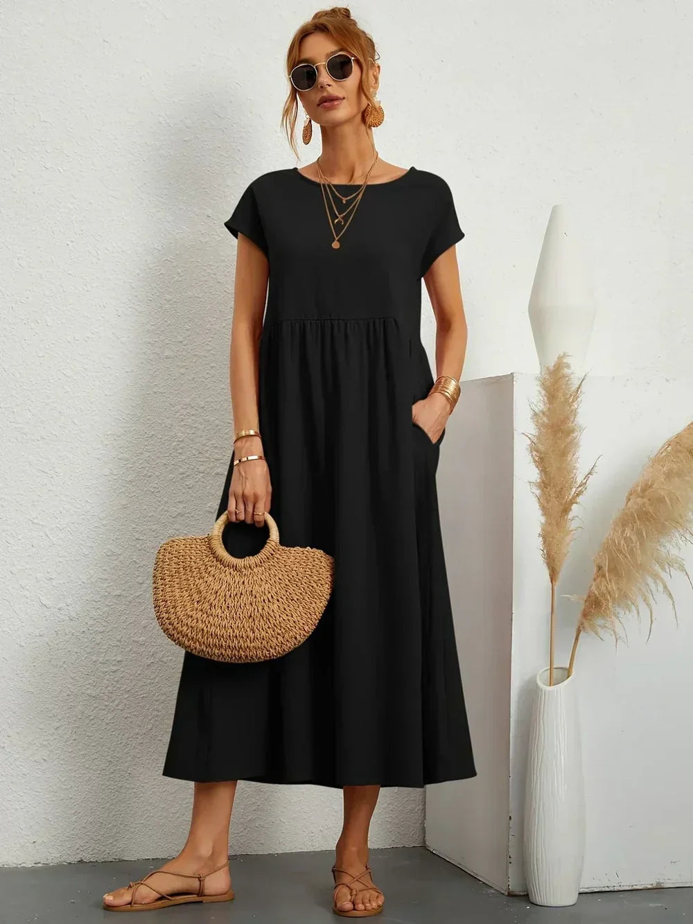 Chloe - Abito midi fluente dall'eleganza intramontabile