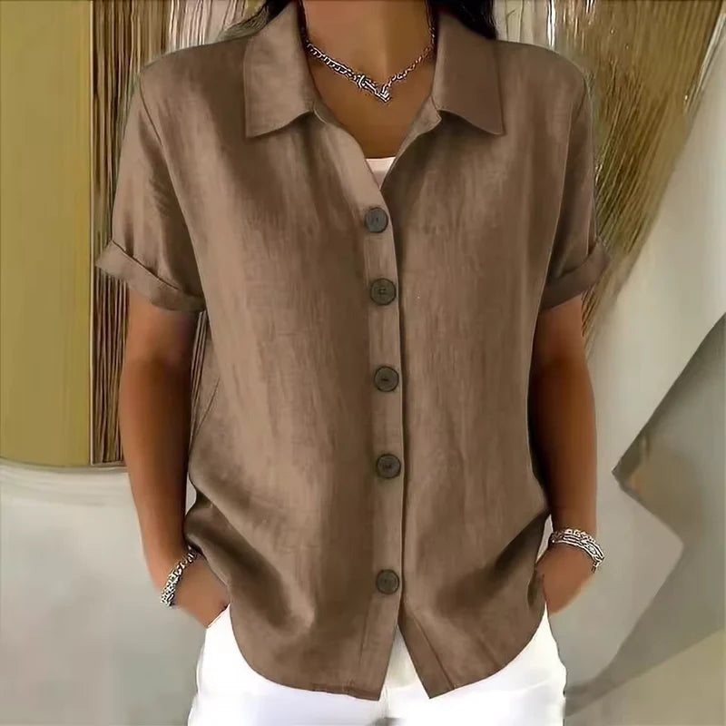 Emma - Camicia da donna a maniche corte relaxed fit