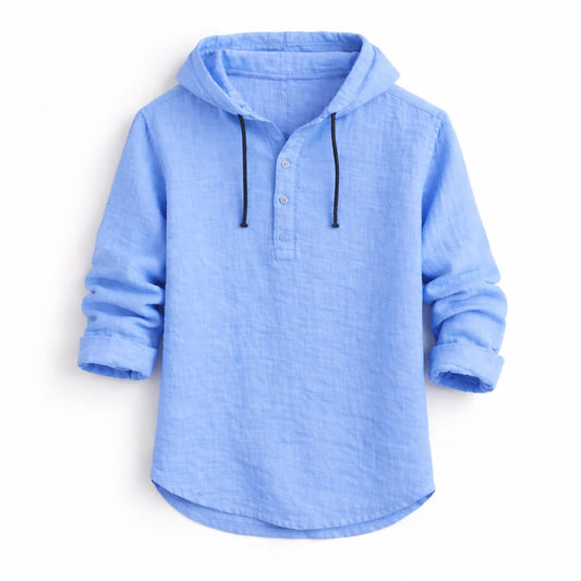 Charles – Camicia da uomo con cappuccio in lino – Casual e traspirante
