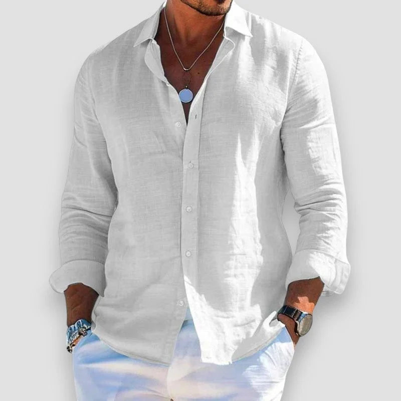 William - Camicia leggera da uomo in cotone e poliestere