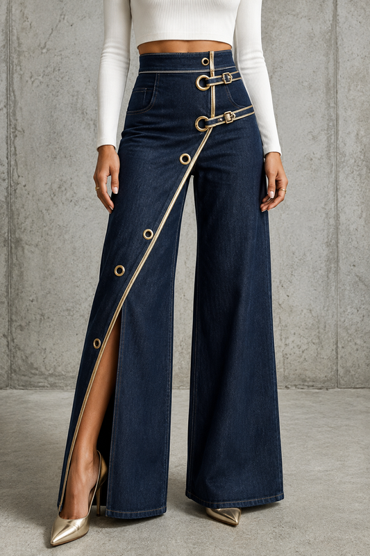 Malie - Jeans Squisi ed Eleganti con Profili Dorati. Prezzo regolare