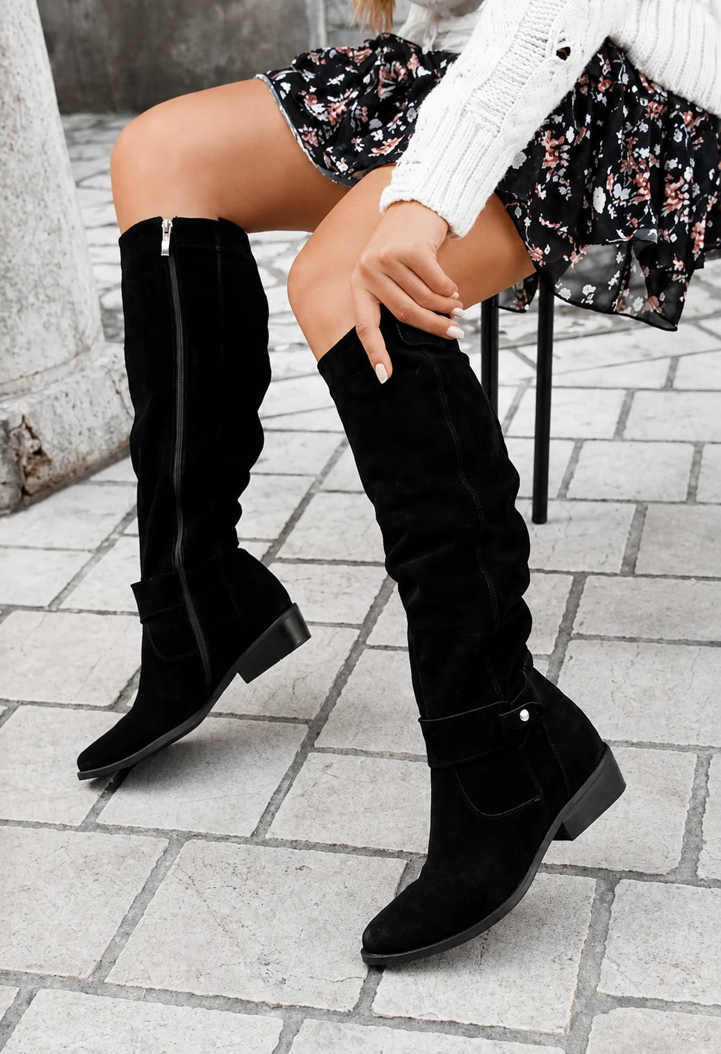 Blair - Stivali alti da donna in morbida similpelle scamosciata – un look invernale elegante