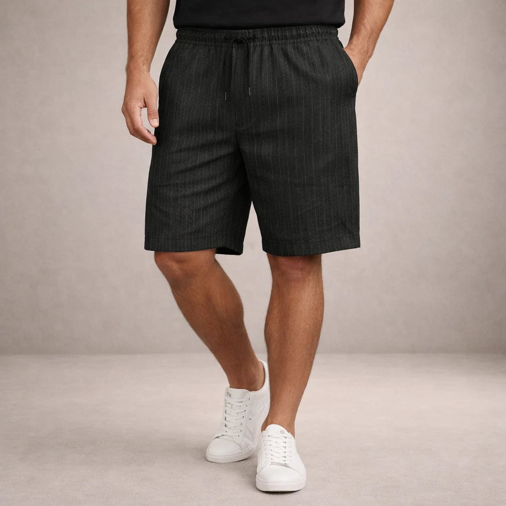 Willock - Pantaloncini estivi casual da uomo in lino-poliestere con coulisse