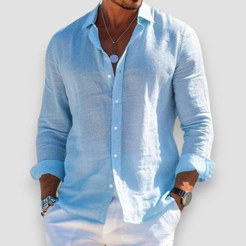 William - Camicia leggera da uomo in cotone e poliestere