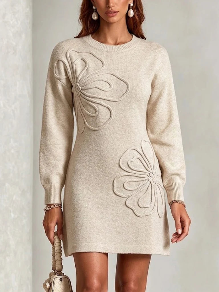 Evie - Abito casual a maniche lunghe con ricamo