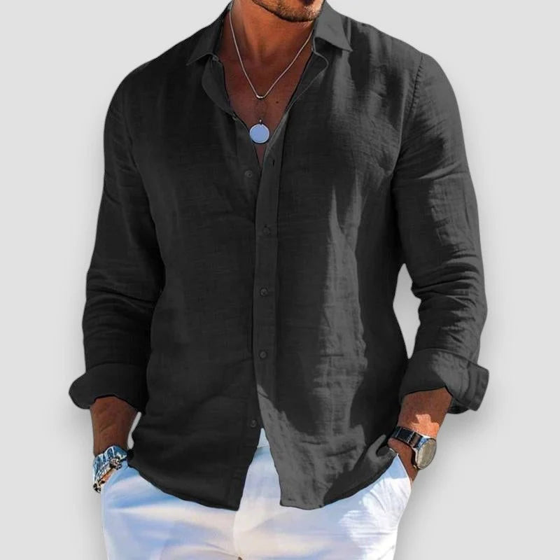 William - Camicia leggera da uomo in cotone e poliestere