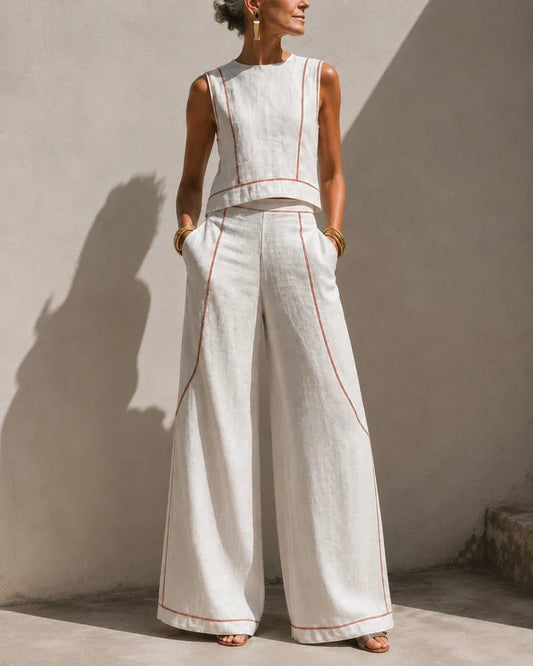Azure - Un elegante completo con pantaloni a gamba larga